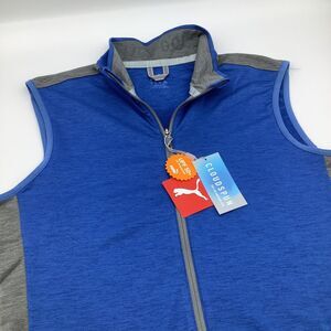 Puma Mens Cloudspun‎ Full Zip Golf Vest Blue Size Small NWT